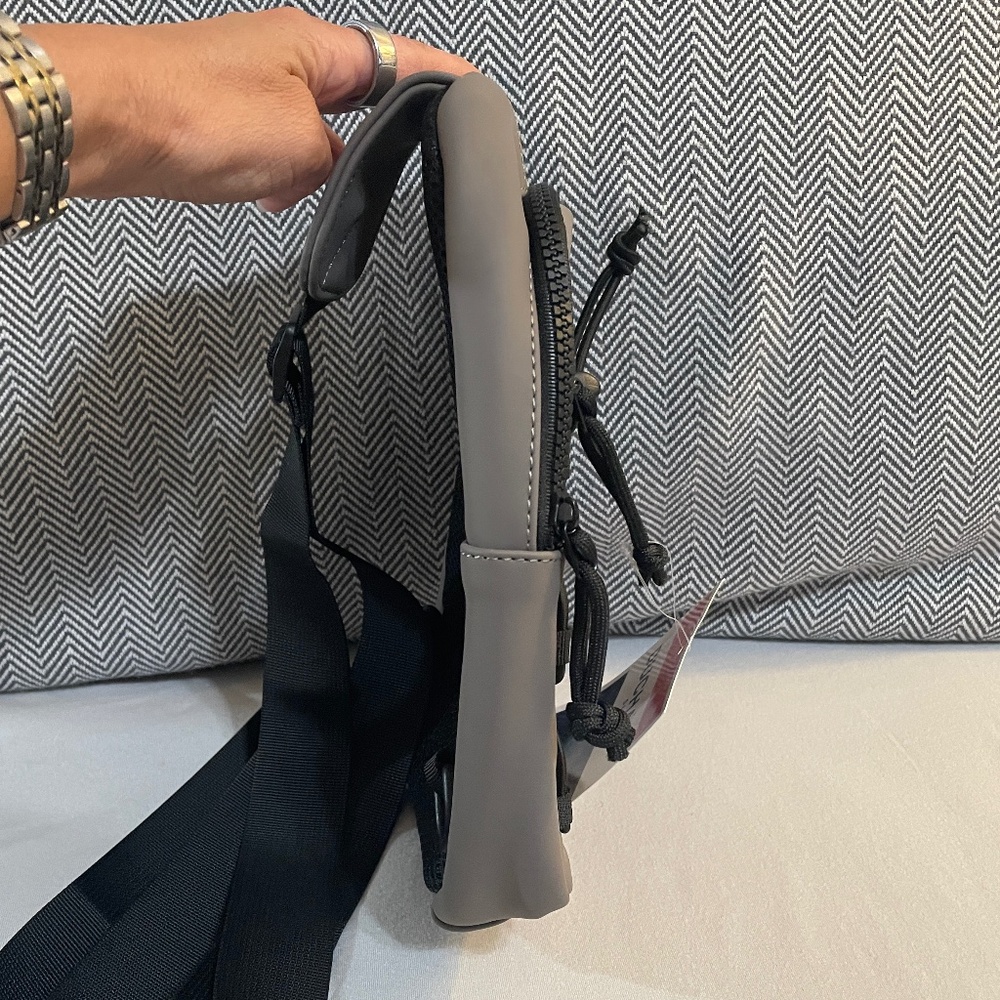 NWT DUCHAMP Versatile Unisex Rubberized Utility Sling Bag - Color: Taupe/Gray - Picture 7 of 14